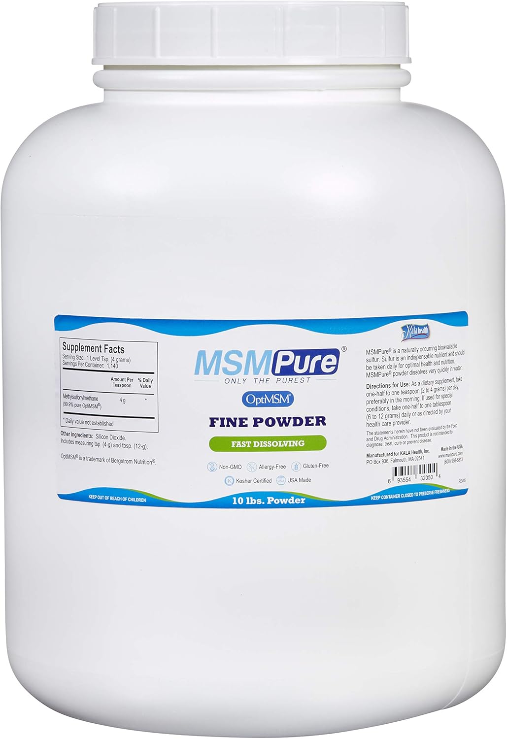 Organic Sulfur MSM Powder Crystals for Joints, Skin, Hair & Nails - 10 lb USA Made Flakes