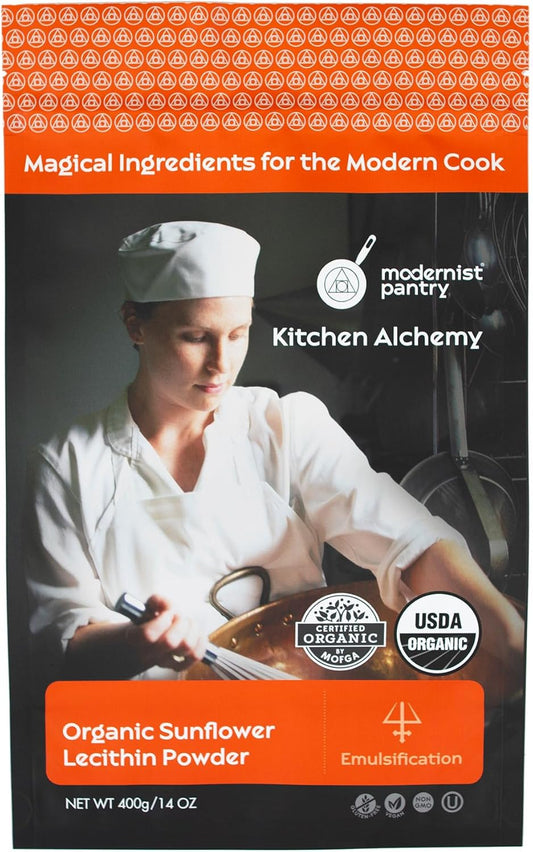 Organic Sunflower Lecithin Powder - Gluten-Free Vegan Certified - 400g/14oz