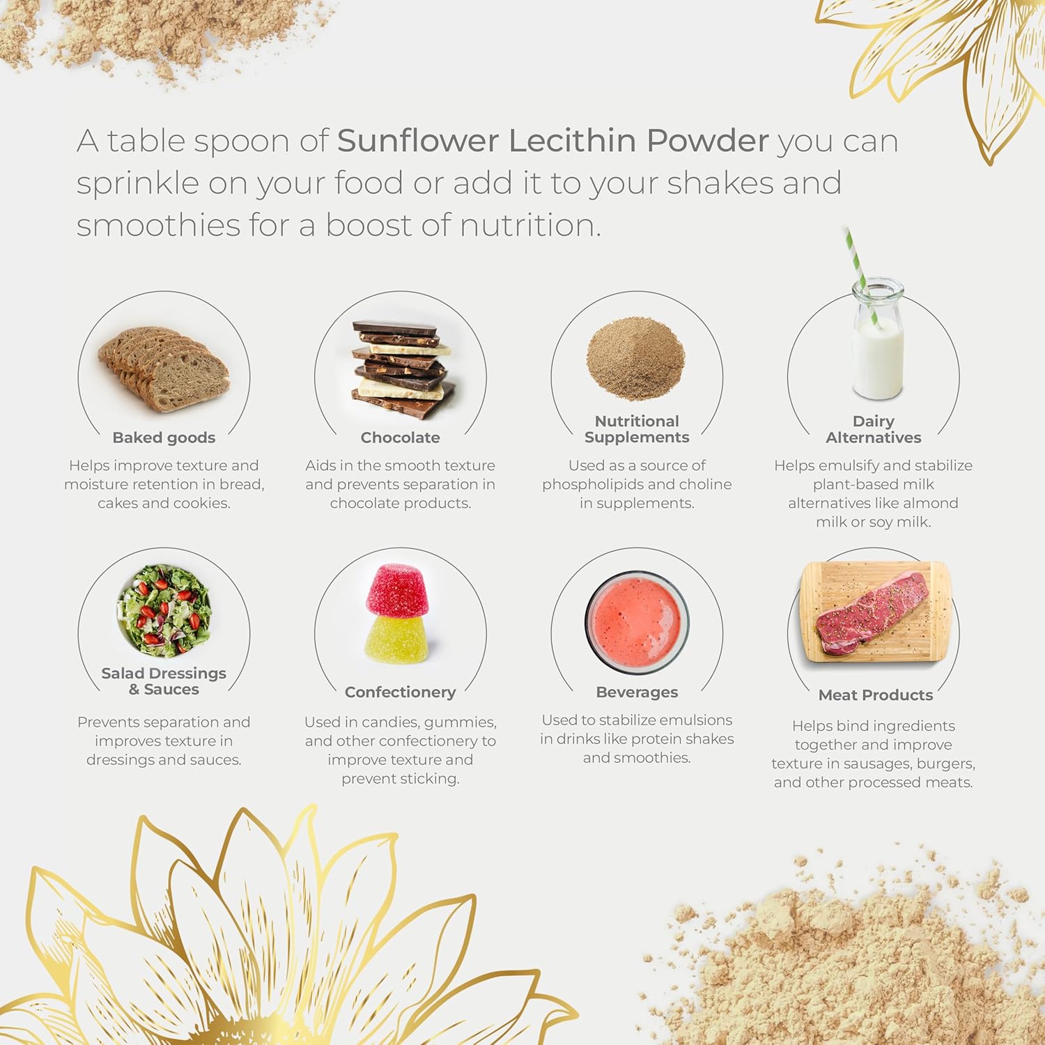 Organic Sunflower Lecithin Powder for Improved Wellness and Nutrition - BoostGo Australia