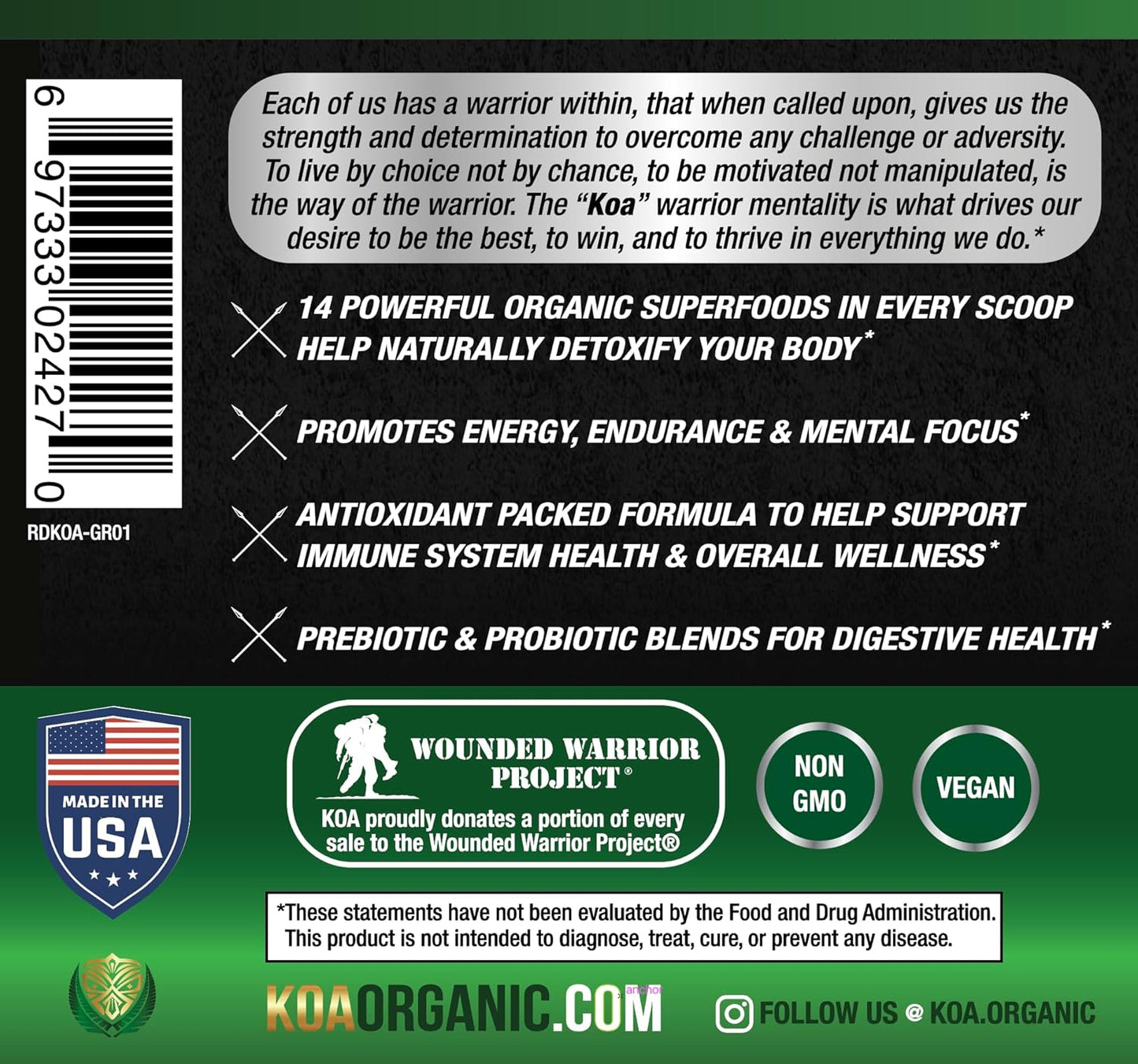 Organic Super Greens Juice Powder with Spirulina, Chlorella, Matcha, Wheat Grass, Enzymes & Probiotics - Lemon Flavor - USDA Certified - 30 Servings