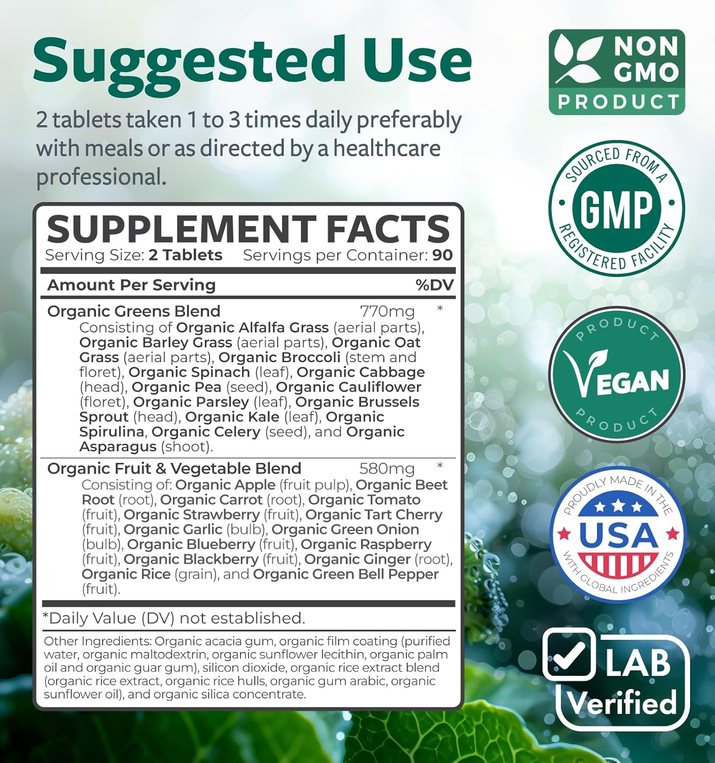 Organic Super Greens Powder & Black Seed Oil Bundle - 3-Month Supply of Herbal Oil Blend - Complete Superfood Capsules & Cold Pressed Liquid