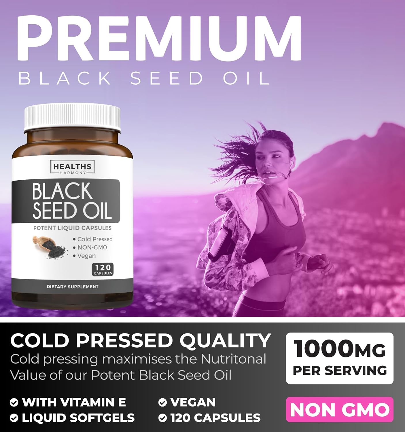 Organic Super Greens Powder & Black Seed Oil Bundle - Complete Superfood & Cold-Pressed Nigeilla Sativa (2-Month Supply)
