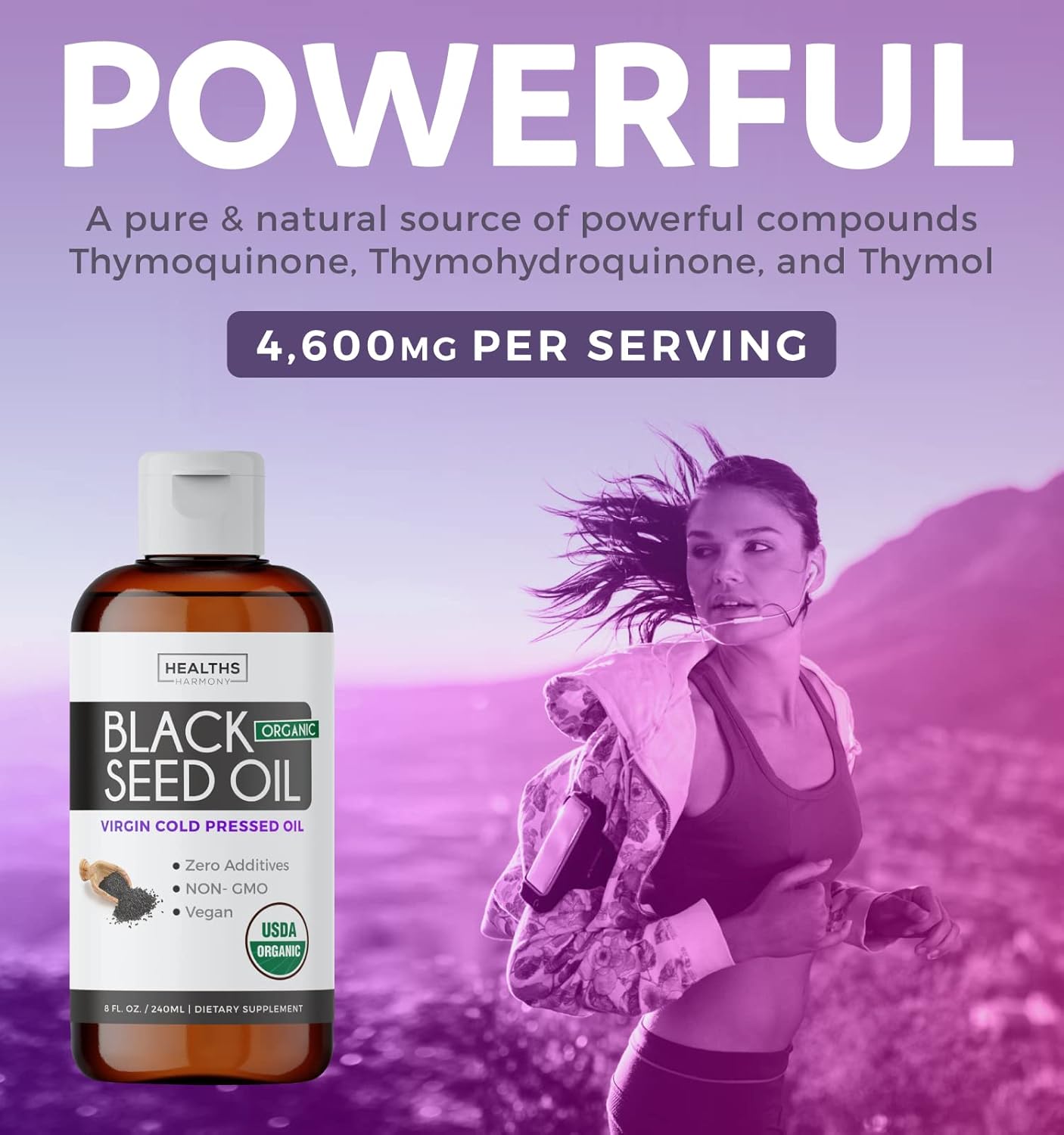 Organic Super Greens Powder & Black Seed Oil Bundle - 3-Month Supply of Herbal Oil Blend - Complete Superfood Capsules & Cold Pressed Liquid