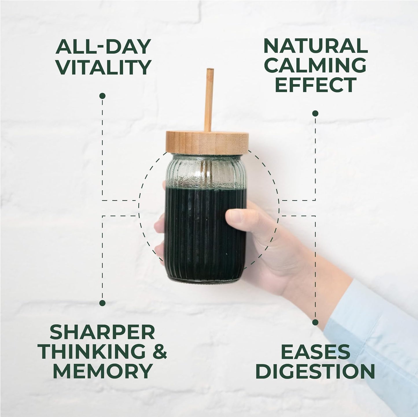 Organic Super Greens Powder Travel Packs - 14 Servings for Memory & Digestion - Vegan & Non-GMO - Rich in Spirulina, Goji, Beetroot, Pomegranate - Best Taste