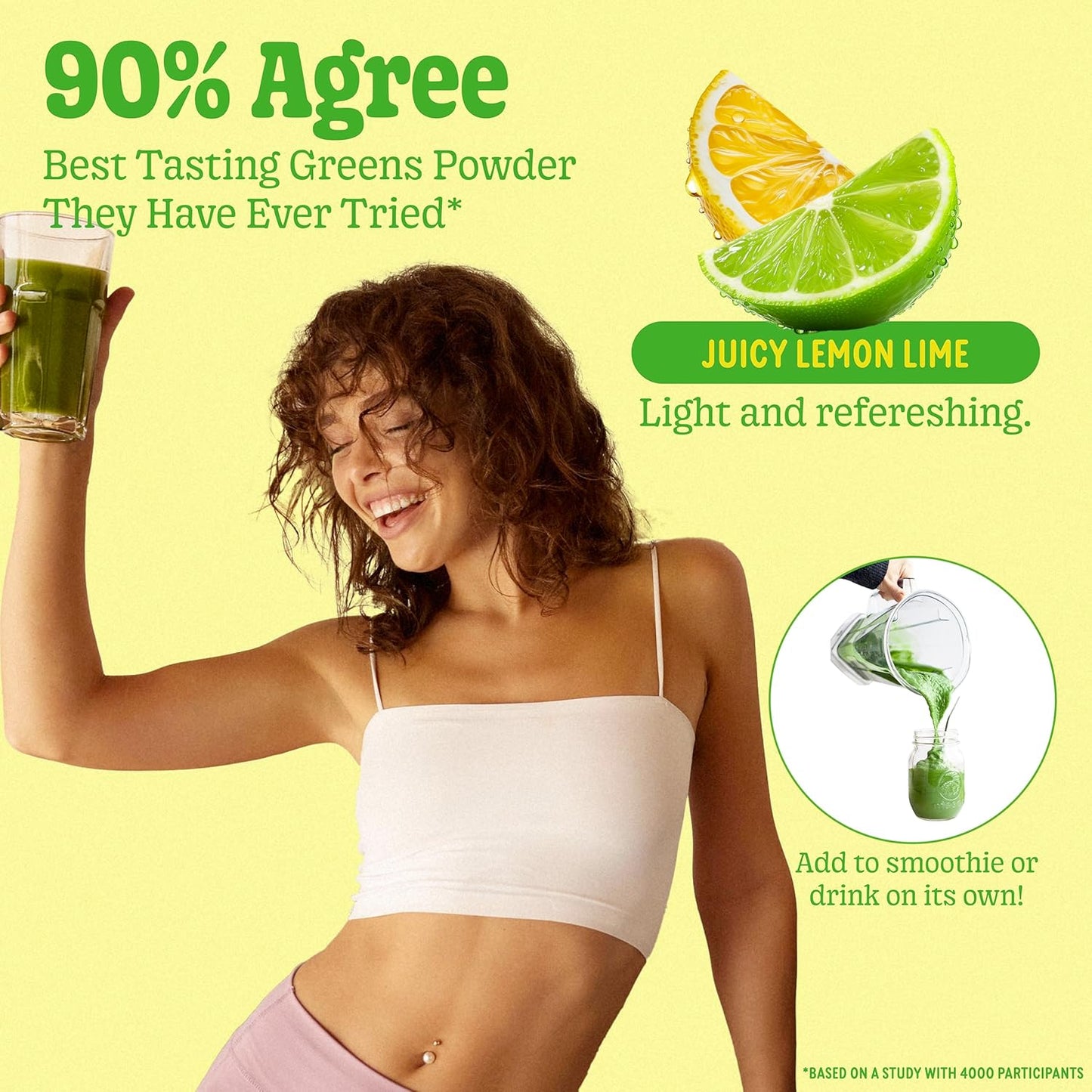 Organic Super Greens Powder with Prebiotic & Probiotic Blend for Gut Health - 25 Servings, Metabolism & Debloating Support