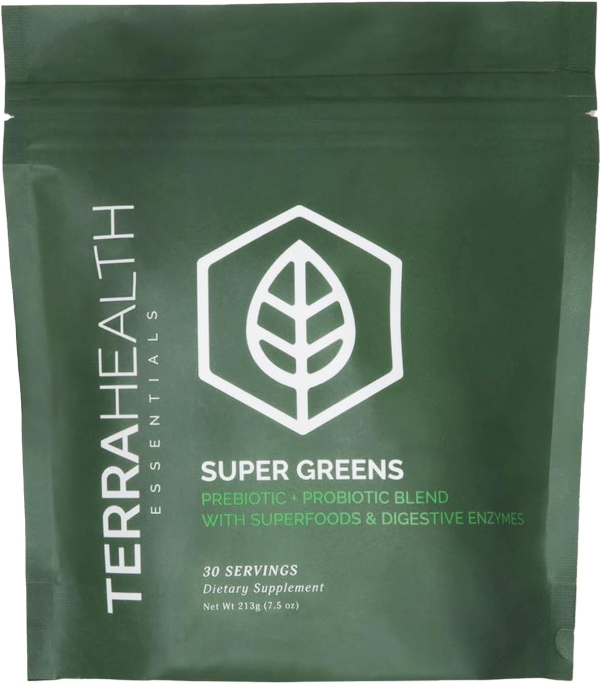 Organic Super Greens Powder with Probiotics - Gluten-Free Gut Support - 30 Servings by Terra Health Essentials®