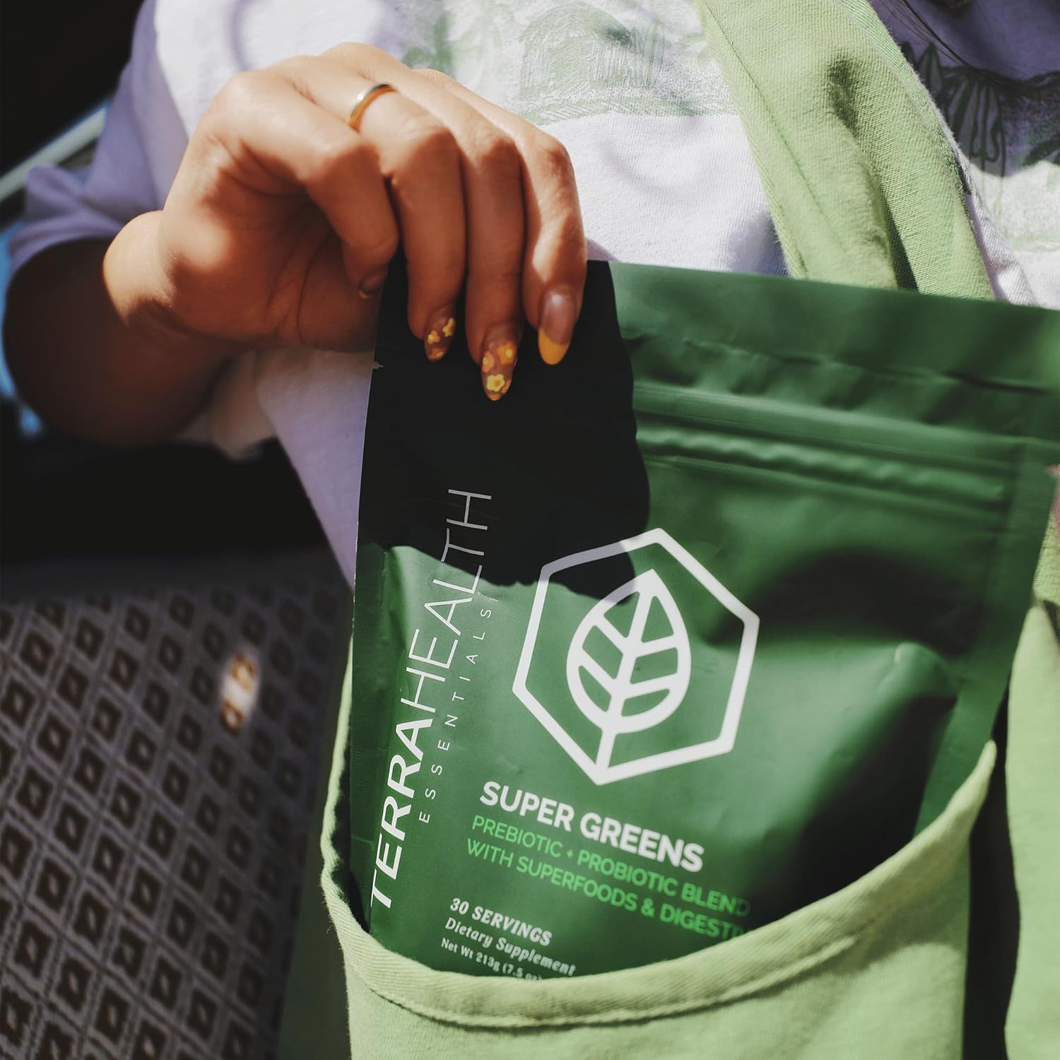 Organic Super Greens Powder with Probiotics - Gluten-Free Gut Support - 30 Servings by Terra Health Essentials®