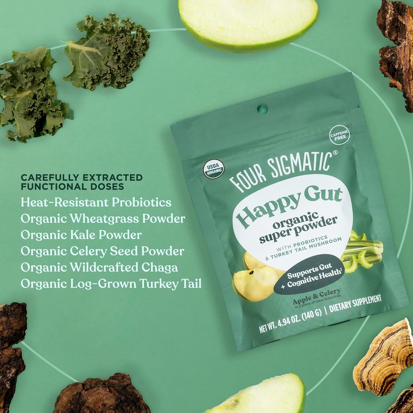 Organic Super Greens Powder with Probiotics & Prebiotics - 4.94 oz.