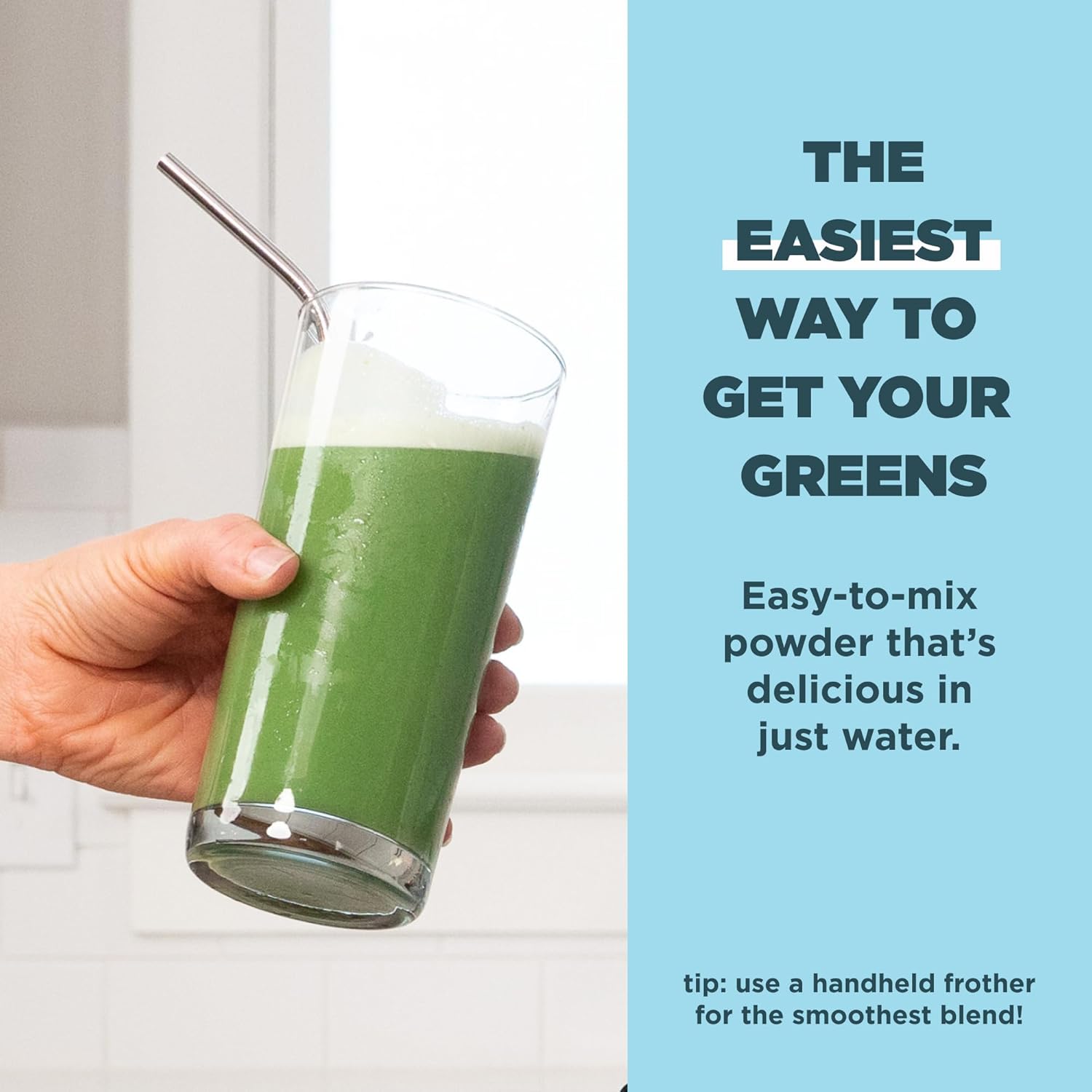 Organic Super Greens Powder with Probiotics, Spirulina, Chlorella, Matcha, Digestive Enzymes - 50 Servings - 14.1 oz