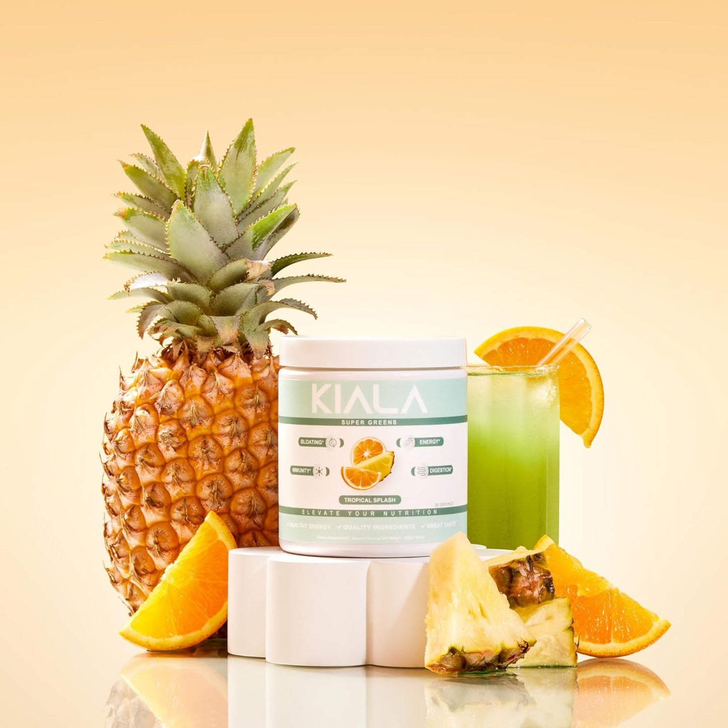 Organic Super Greens Powder with Spirulina & Chlorella for Digestion, Gut Health, Immunity & Energy - Watermelon Slush + Tropical Splash - Vegan & Gluten Free - 30 Servings