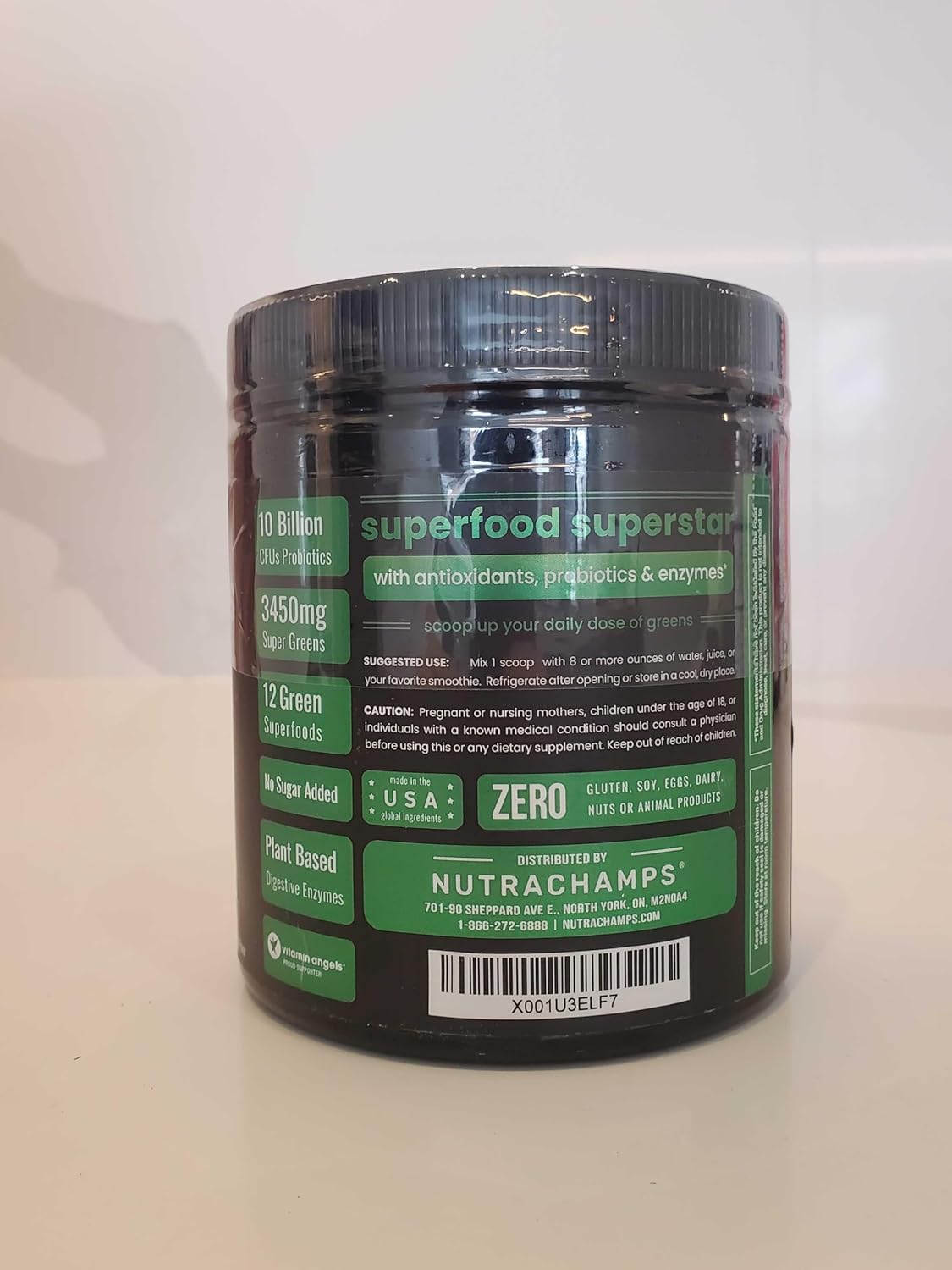 Organic Super Greens Powder with Wheat Grass, Spirulina, and Chlorella | Antioxidant, Digestive Enzyme & Probiotic Blends | Berry Flavored Superfood Supplement (9.0 Oz)