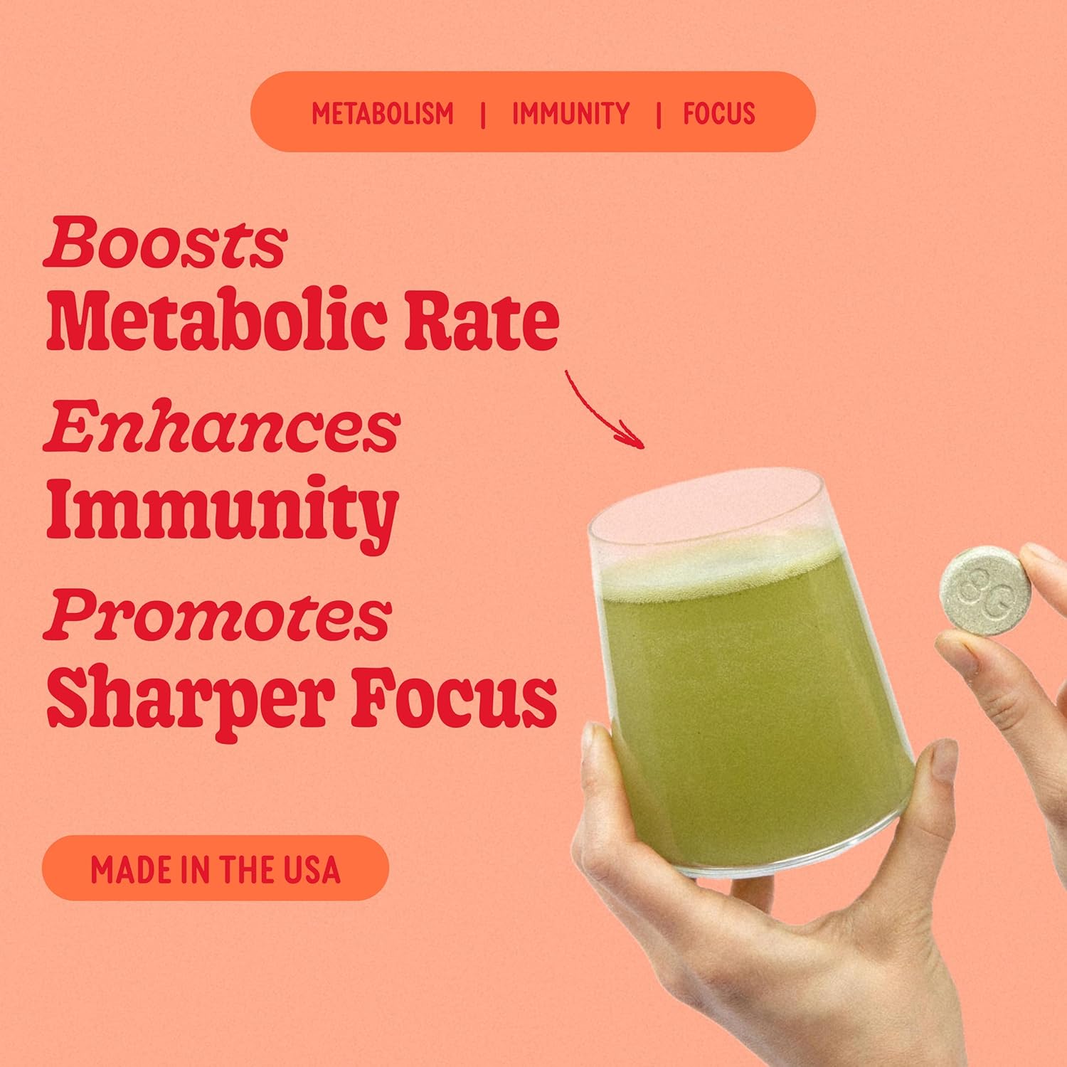 Organic Super Greens Tablet for Metabolism, Immunity, and Focus - 8Greens Supergreens Powder with Aloe Vera, Spirulina, and Chlorella