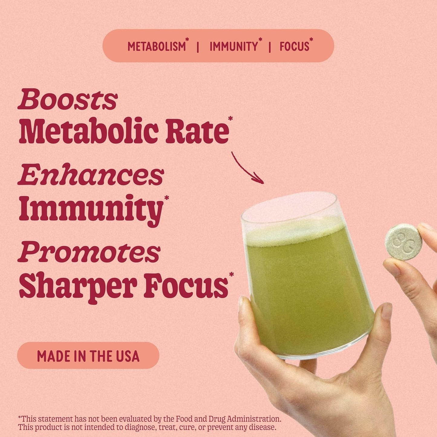 Organic Super Greens Tablet for Metabolism, Immunity & Focus | Effervescent Superfood Powder with Aloe Vera, Spirulina, Chlorella | 10 Servings