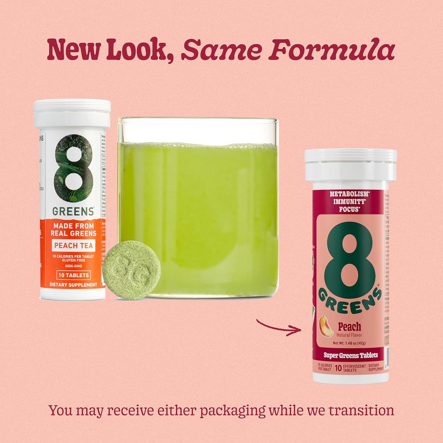 Organic Super Greens Tablet for Metabolism, Immunity & Focus | Effervescent Superfood Powder with Aloe Vera, Spirulina, Chlorella | 10 Servings