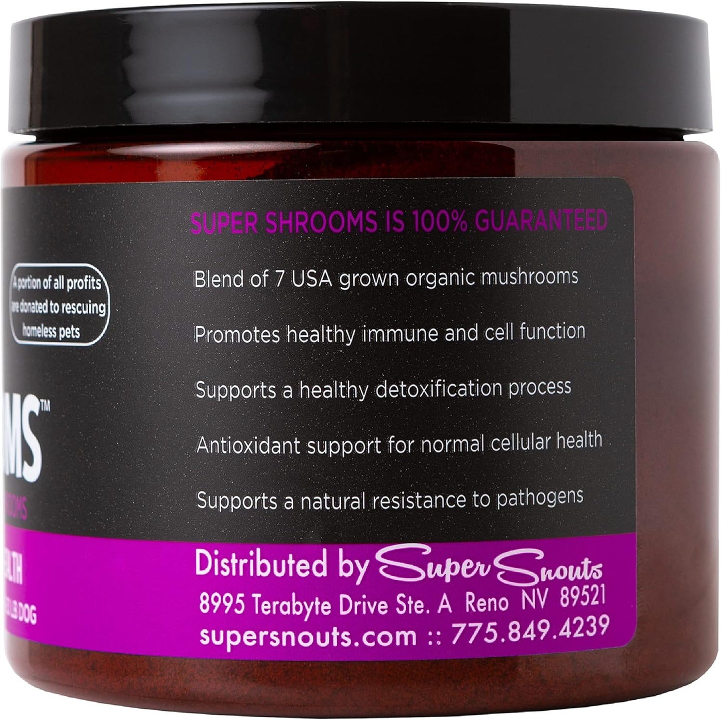 Organic Super Shrooms Immune Support Supplement for Dogs and Cats - 5.29 oz USA Made Non-GMO Powder with 7 Mushroom Blend for Strong Immunity