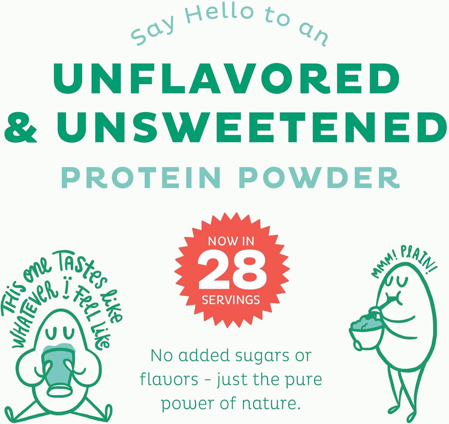 Organic Superfood Vegan Protein Powder - Unflavored, Low Carb Pea Protein Blend - Rich in Vitamins & Minerals - Keto, Soy, Dairy Free - Meal Replacement - 28 Servings