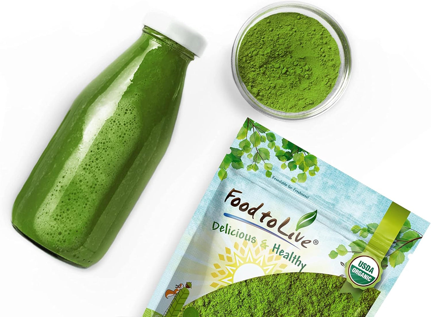 Organic SuperGreens Powder Blend - 3lb Bulk Mix of Kale, Moringa, Spirulina, Wheatgrass. Non-GMO, Vegan, Antioxidant-Rich for Juices, Smoothies, Baking