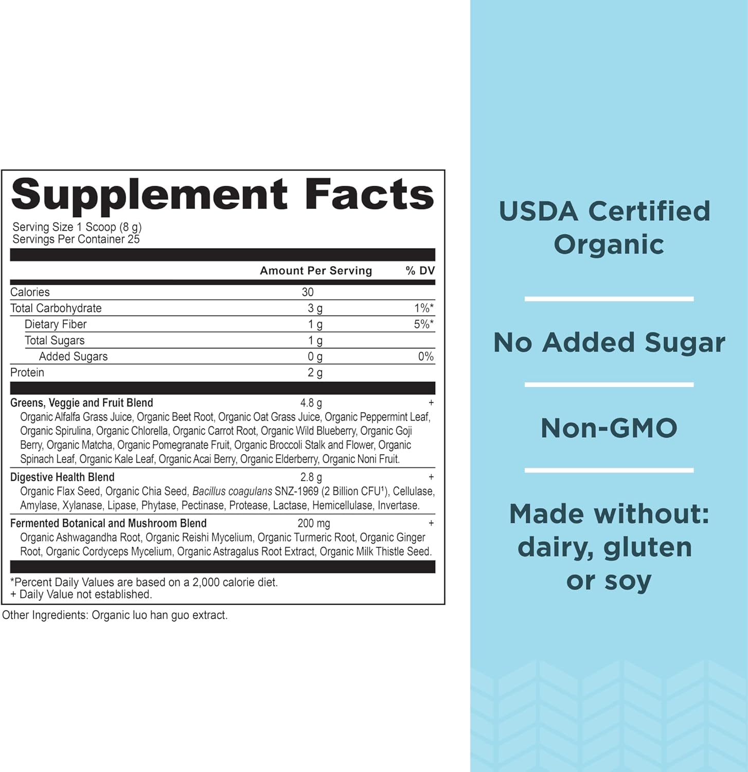 Organic Supergreens Powder & Multi Collagen Protein Bundle - Greens & Strawberry Lemonade Flavors, 25 + 24 Servings