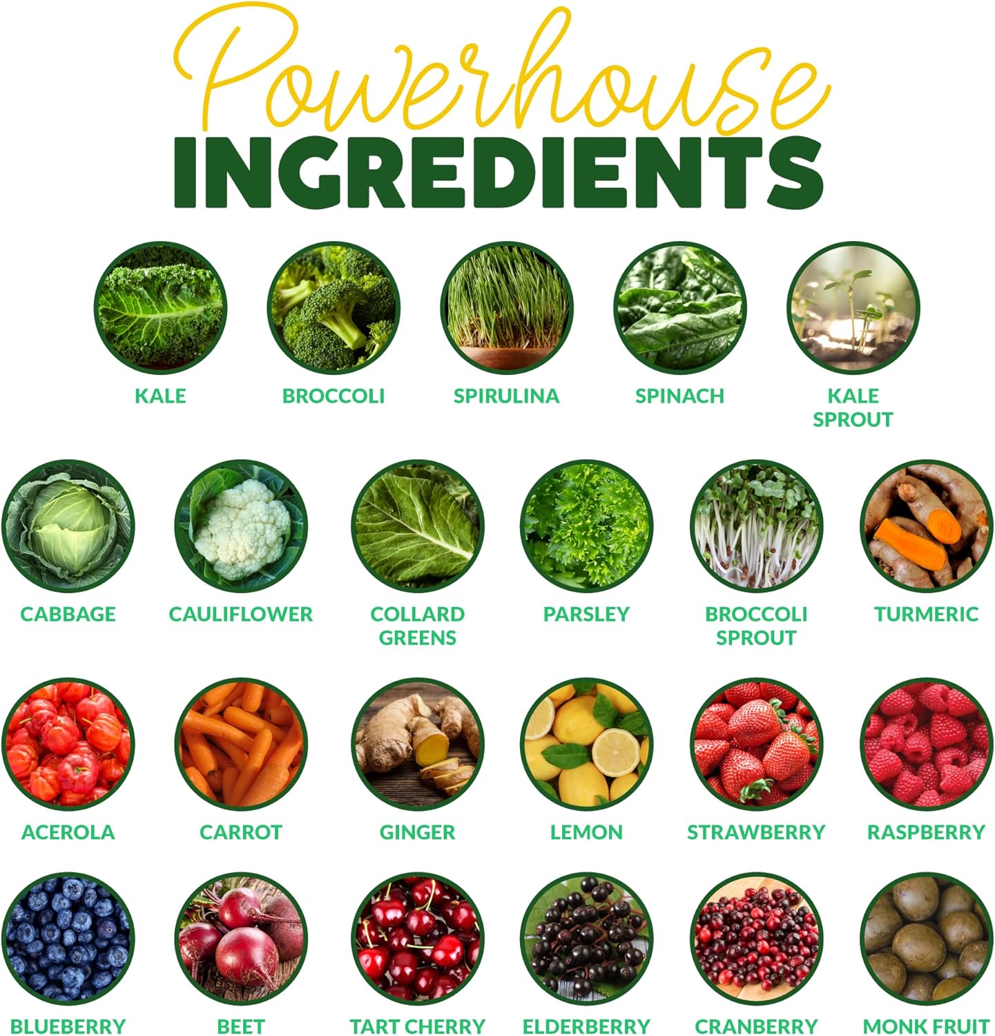 Organic Supergreens Powder with Prebiotic Fiber for Energy and Immunity - 23 Superfoods, No Cereal Grasses - Tropical Flavor, 30 Servings