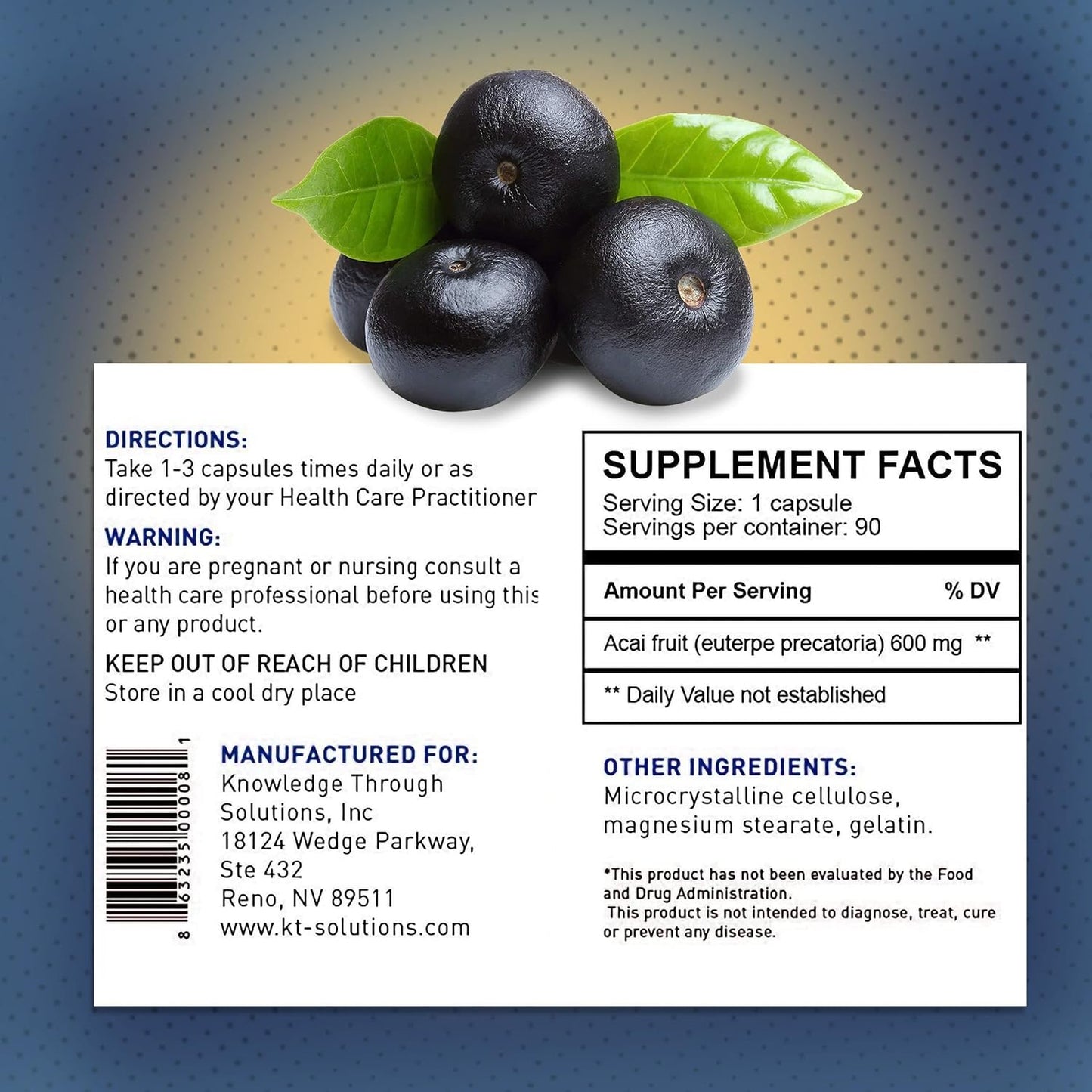 Organic Synerplex® Açaí Capsules - Superfood Supplement for Brain, Heart, & Reproductive Health - Rich in Antioxidants & Nutrients
