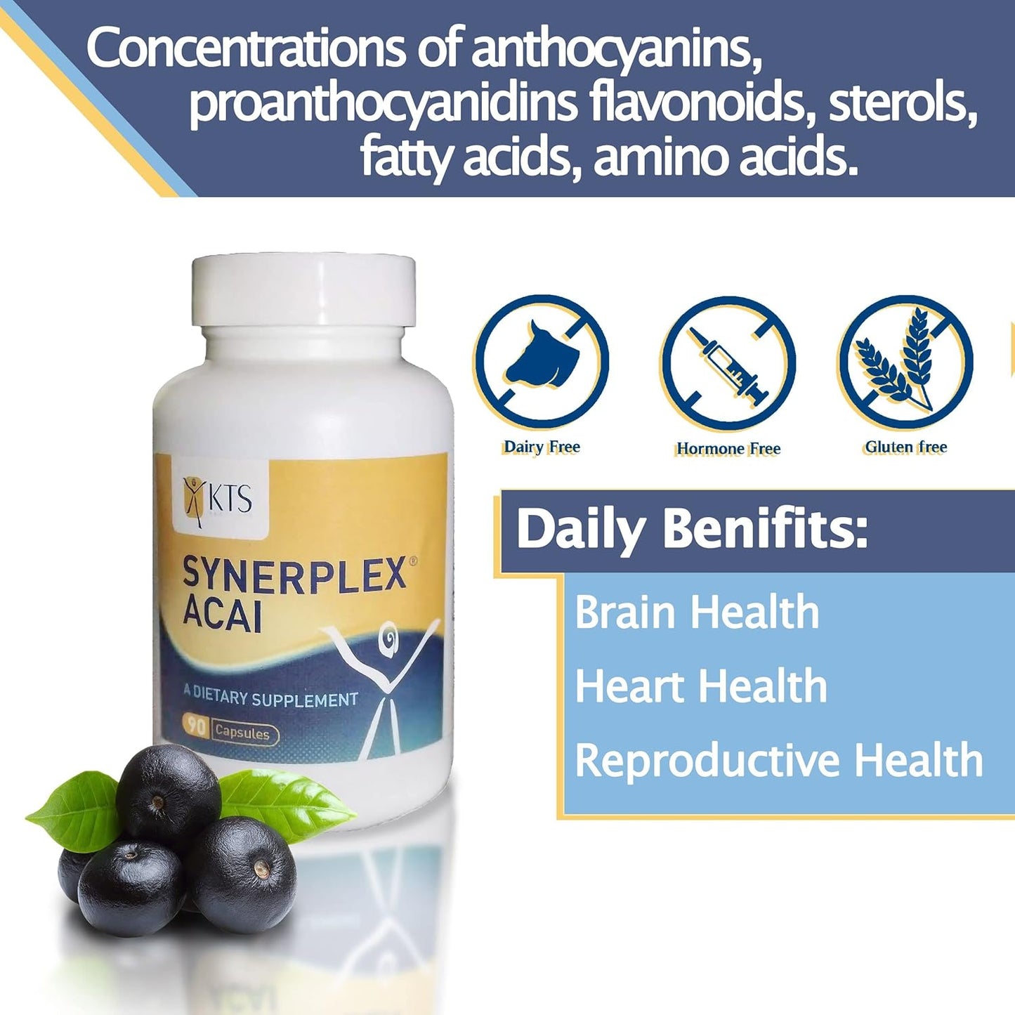 Organic Synerplex® Açaí Capsules - Superfood Supplement for Brain, Heart, & Reproductive Health - Rich in Antioxidants & Nutrients