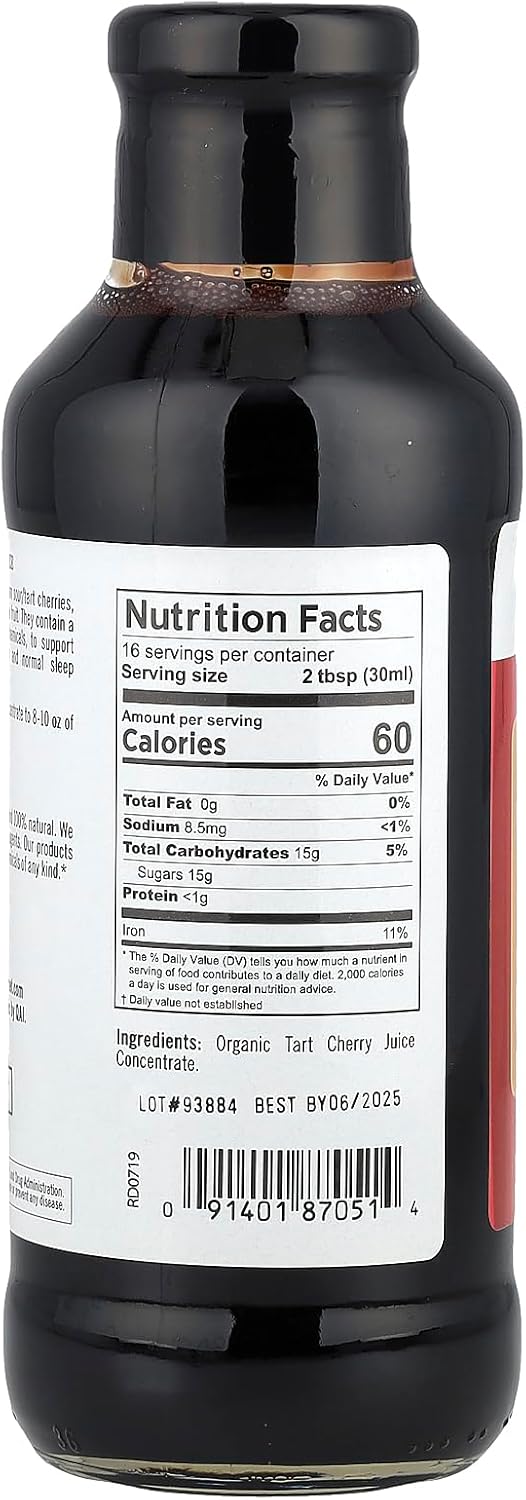 Organic Tart Cherry Concentrate by PURE PLANET - 16 Fluid Ounces