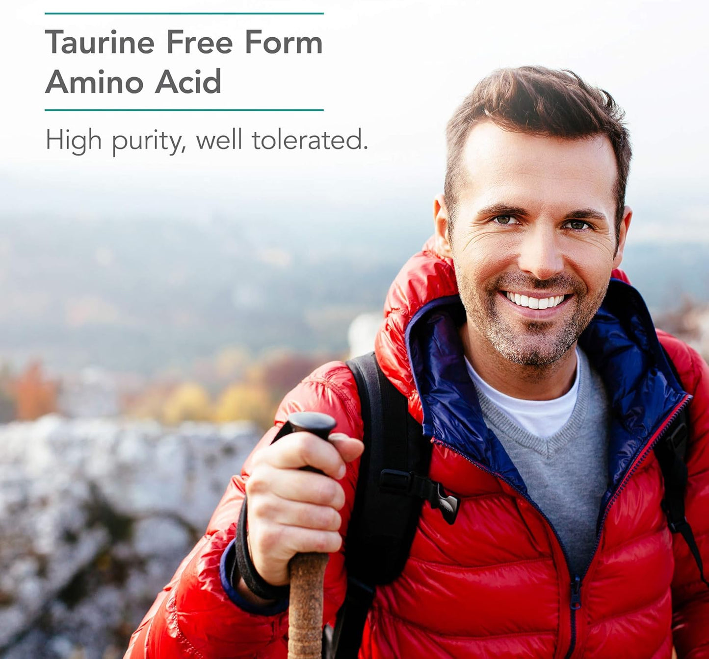 Organic Taurine 500mg Capsules - Cardiovascular Support Supplement, Free Form Amino Acid for Vegetarians - 100 Count