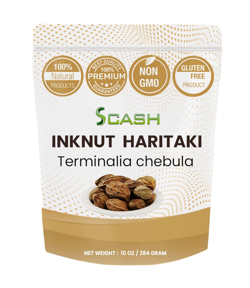 Organic Terminalia Chebula Whole Inknut for Dark Circles - 10 Ounce (283g) - Naturally Dried Herbal Remedy