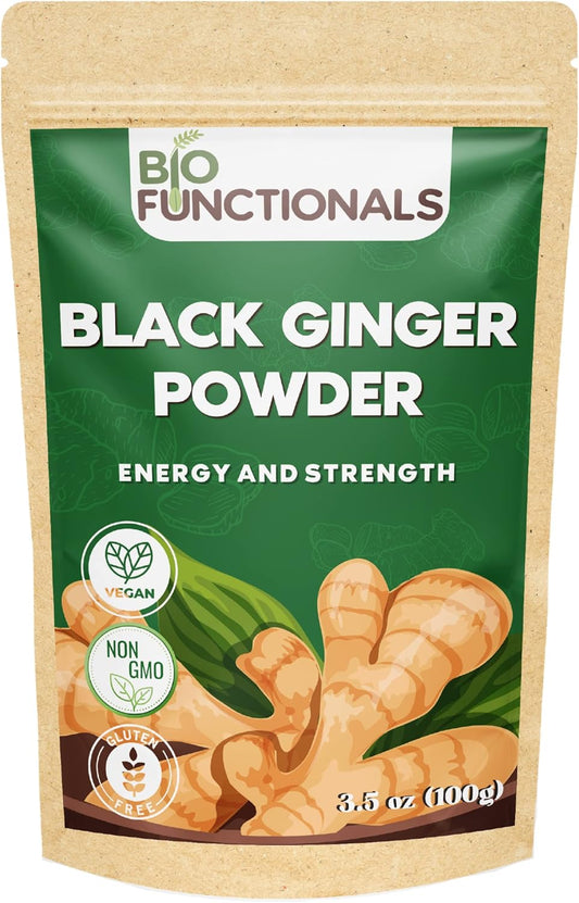 Organic Thai Black Ginger Powder - 3.5 Oz | Kaempferia Parvifora | Boosts Energy and Endurance