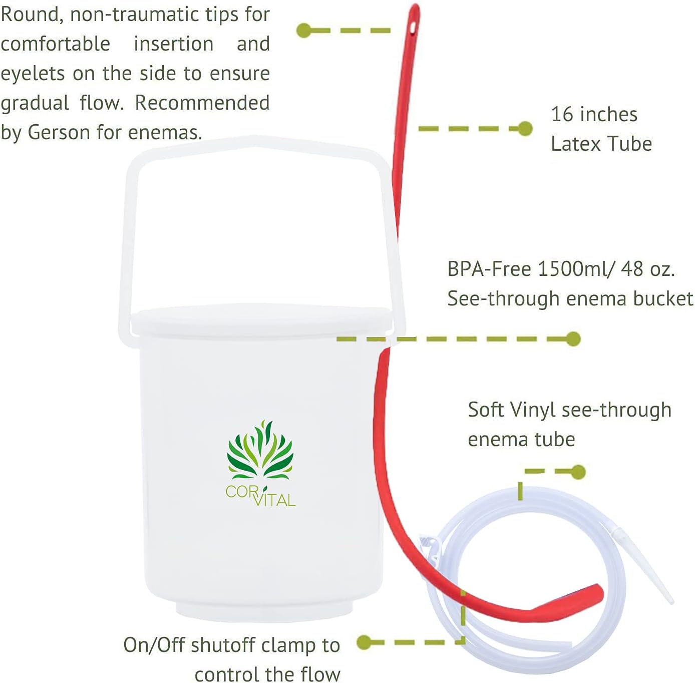 Organic Therapy Roast Coffee Enema Kit for Colon Cleansing - Gerson Approved Home Enema Bucket Kit with 1 LB Enema Coffee - Detox Cleanse Solution