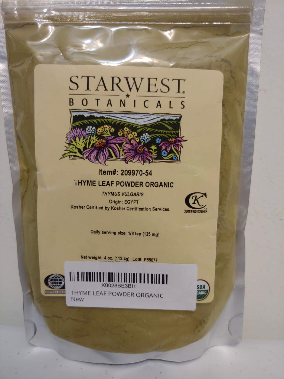 Organic Thyme Leaf Powder by Starwest Botanicals - Premium Quality Herbal Supplement