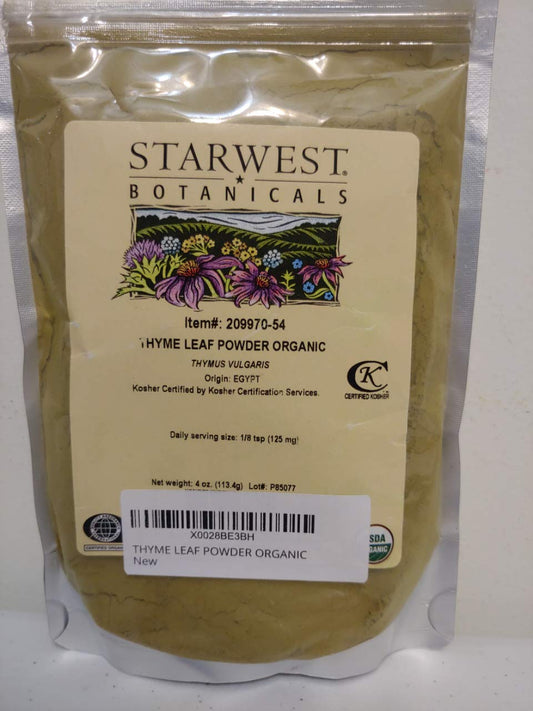 Organic Thyme Leaf Powder by Starwest Botanicals - Premium Quality Herbal Supplement