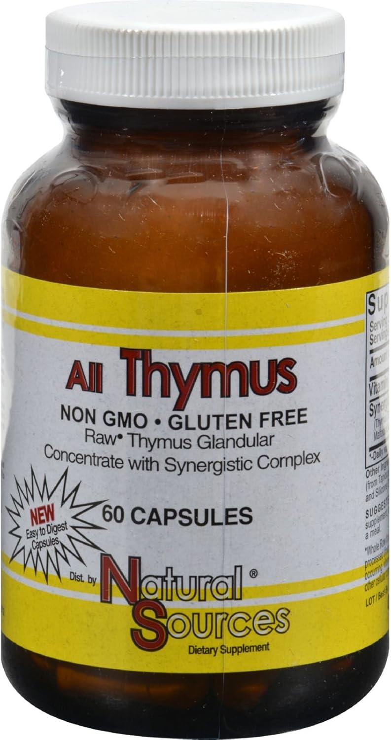 Organic Thymus Supplement - 60 Capsules from Natural Sources