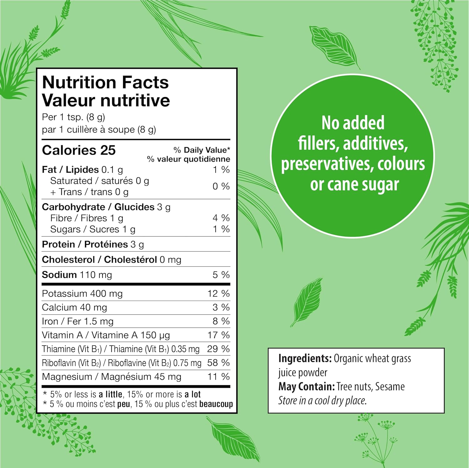 Organic Traditions Gluten-Free Vegan Wheatgrass Powder Superfood, 5.3oz Bag