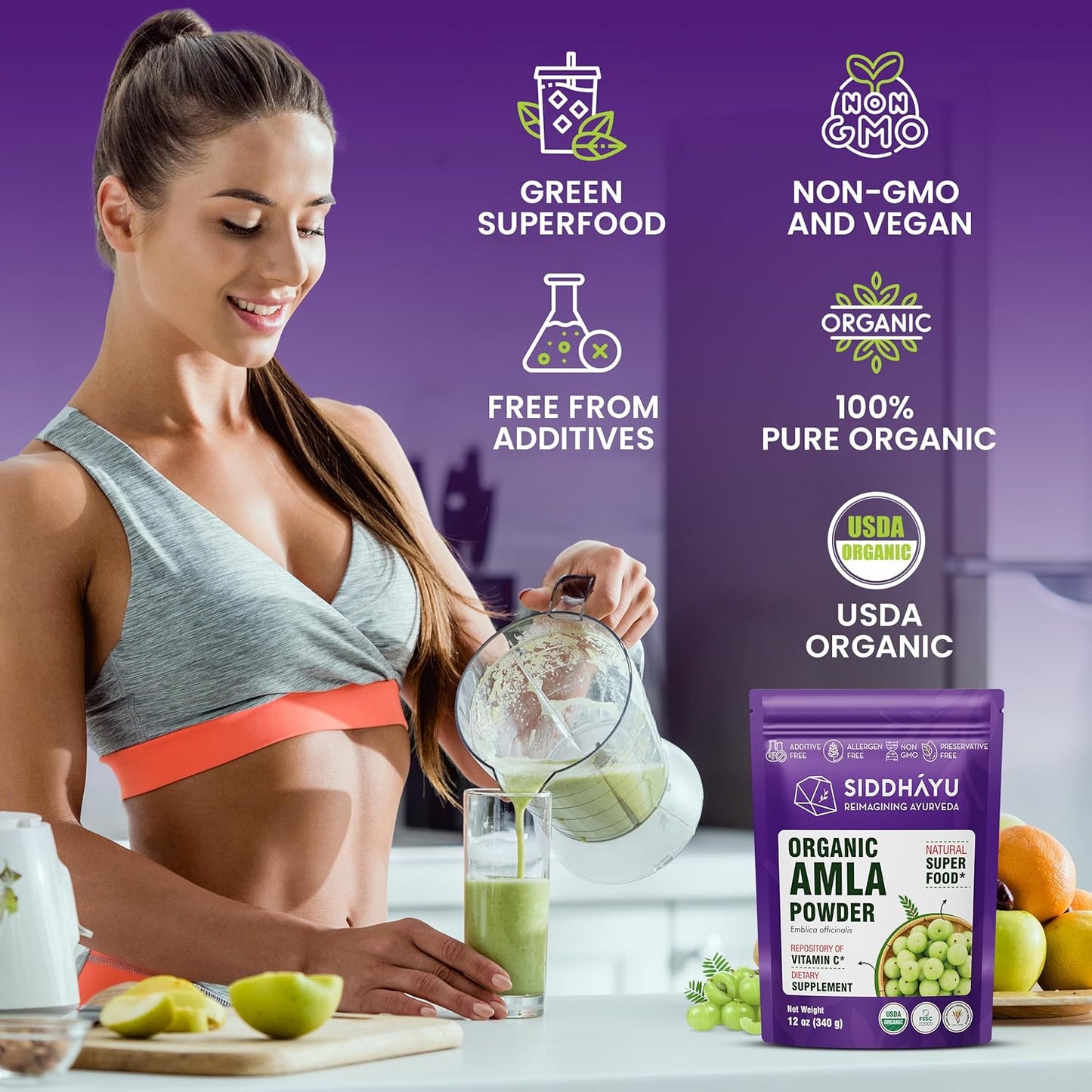 Organic Triphala and Amla Powder Bundle - 12 oz Each for Herbal Supplement Benefits