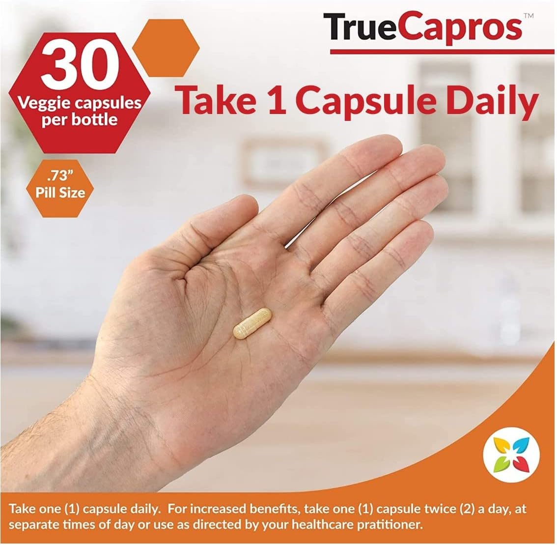 Organic True-Capros Amla Fruit Extract Capsules - Heart Health Antioxidant Support (30 Caps) Vegan & Non-GMO