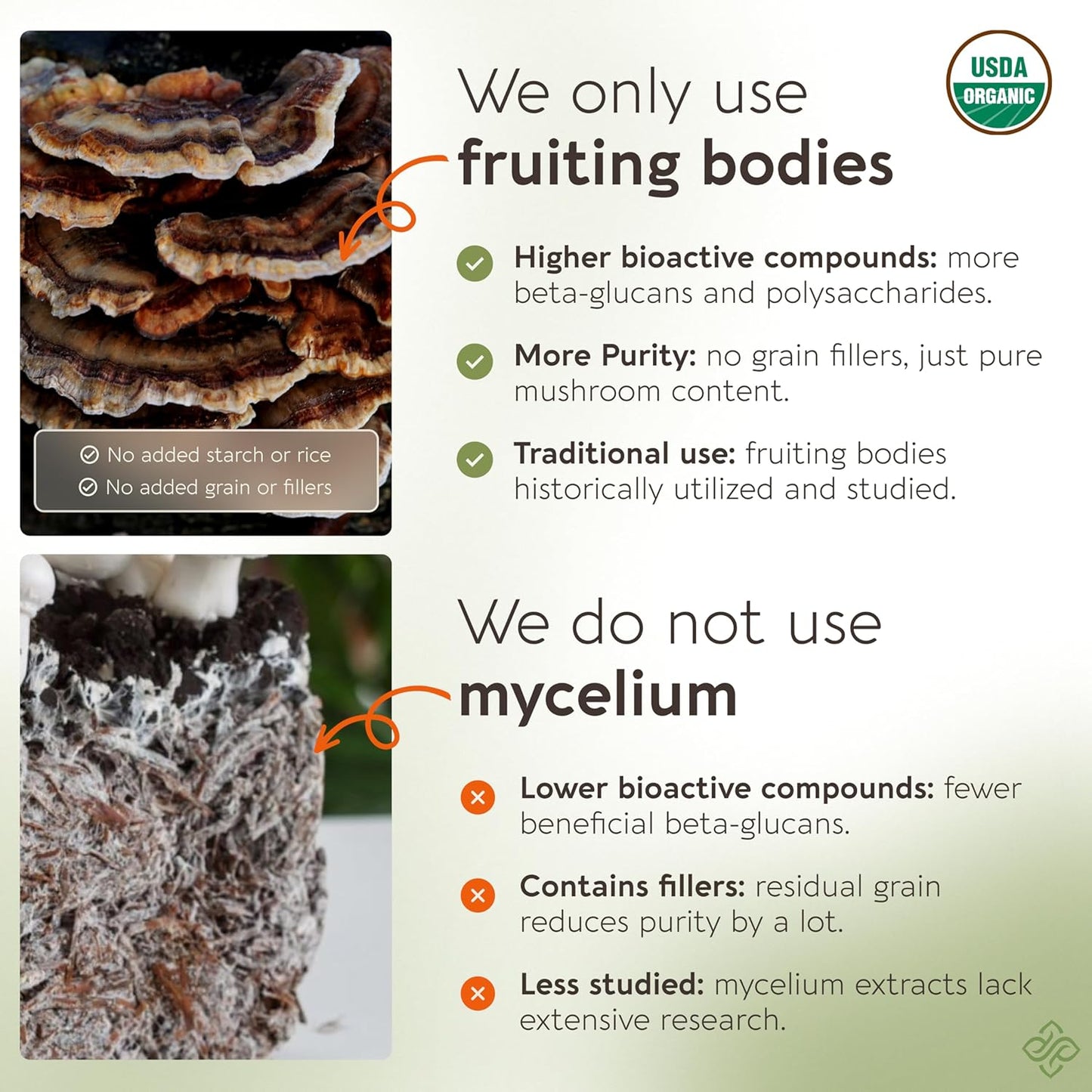 Organic Turkey Tail Mushroom Capsules - Ultra Concentrated Supplement for Immune and Digestive Health - 100% Fruiting Body - 120 Count