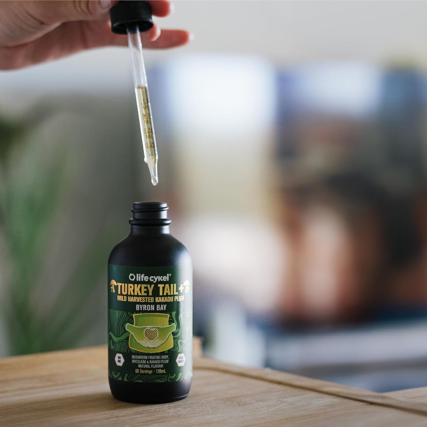 Organic Turkey Tail Mushroom Liquid Extract with Kakadu Plum for Immune Support - Antioxidants and Vitamin C - 2 Fl oz - Made in US