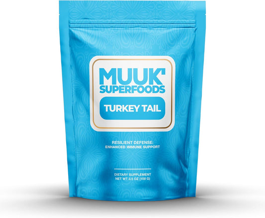 Organic Turkey Tail Mushroom Powder by MUUK's SUPERFOODS - Premium Quality Immune-Boosting Supplement