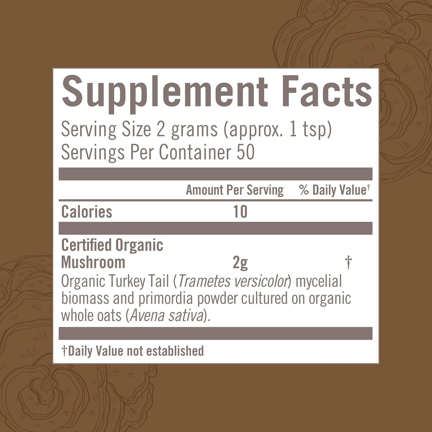 Organic Turkey Tail Mushroom Powder for Immune Support & Gut Health - 3.5oz, 50 Servings, Superfood Supplement