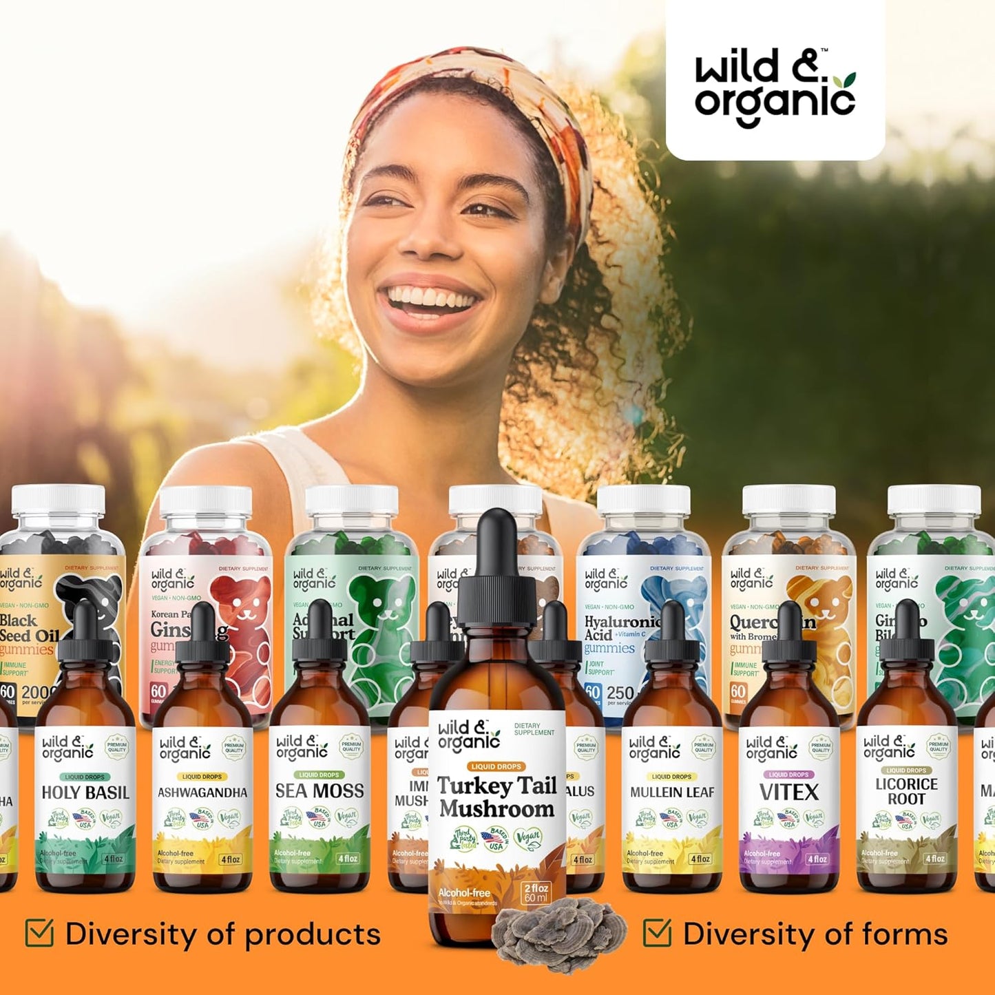 Organic Turkey Tail Mushroom Tincture for Immune & Gut Support - Vegan Liquid Extract Drops - 2 fl oz