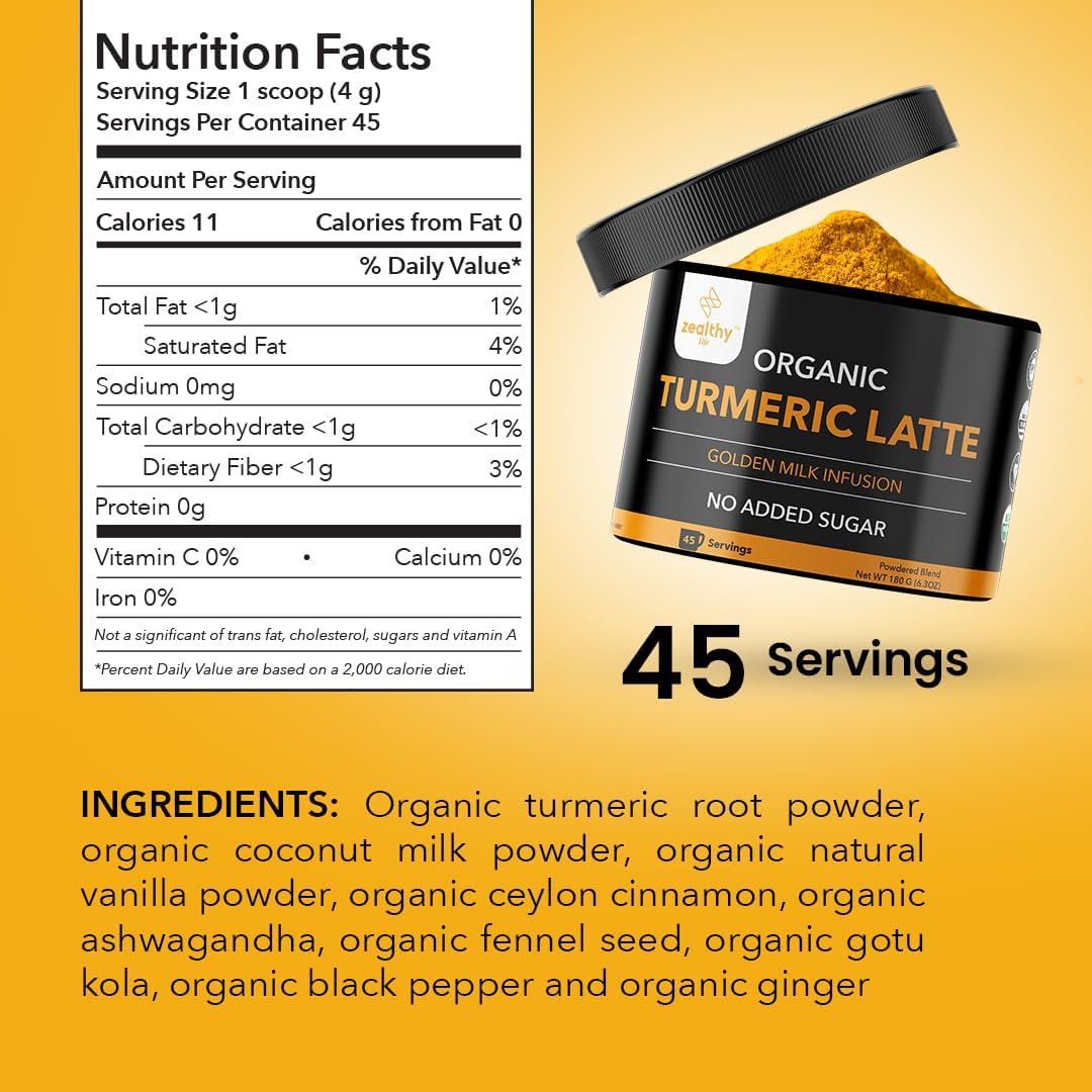Organic Turmeric and Matcha Powder Wellness Duo - Vegan, Keto, No Added Sugar - 45 Servings