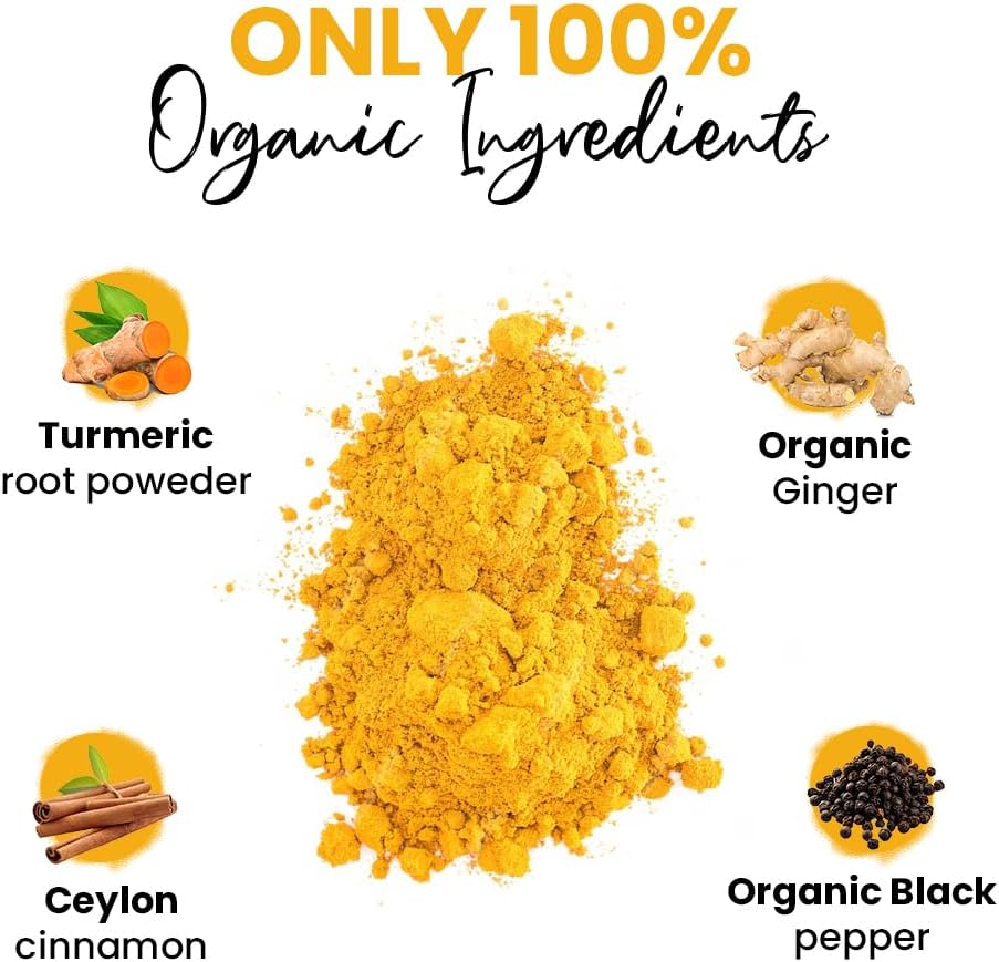 Organic Turmeric and Matcha Powder Wellness Duo - Vegan, Keto, No Added Sugar - 45 Servings