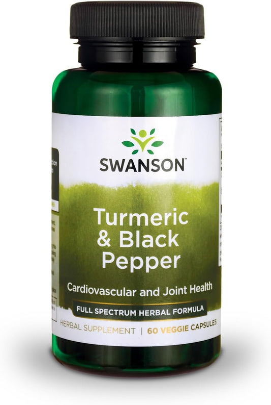 Organic Turmeric & Black Pepper Supplement for Joint, Heart, Digestive, and Liver Health - Enhanced Bioavailability - 60 Capsules
