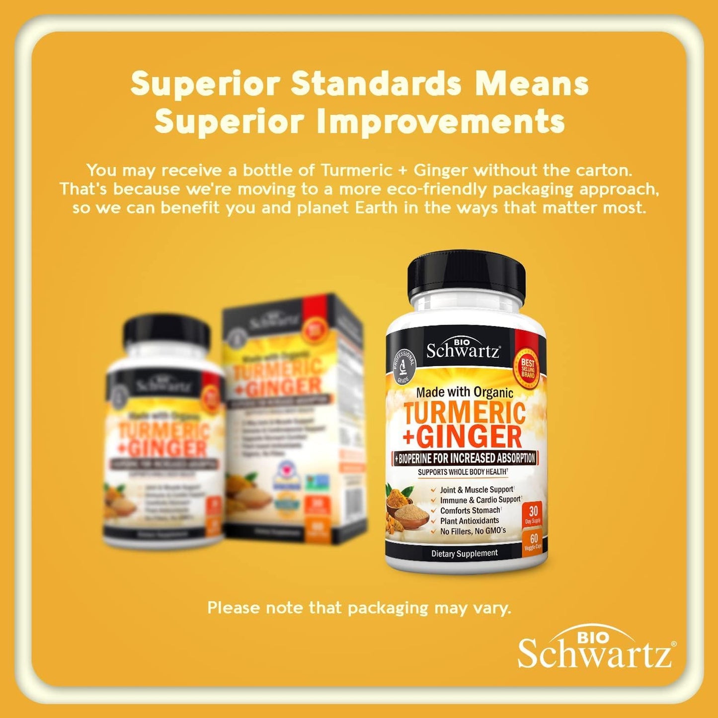 Organic Turmeric Curcumin, Ginger, and Probiotic Bundle - 1 Month Supply - BioSchwartz