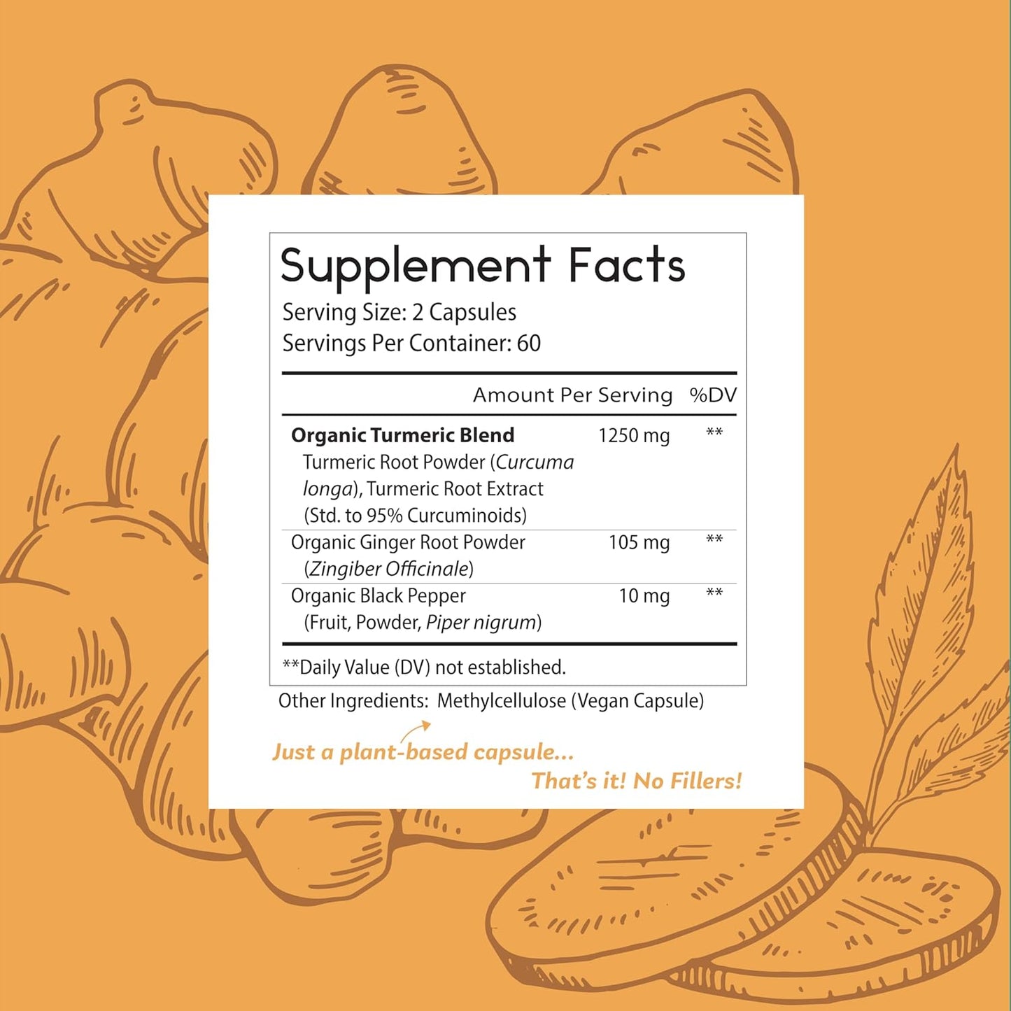 Organic Turmeric Curcumin & Ginger Supplement with Black Pepper - Joint Support - 95% Curcumin - Vegan - 120ct - BoostGo Australia