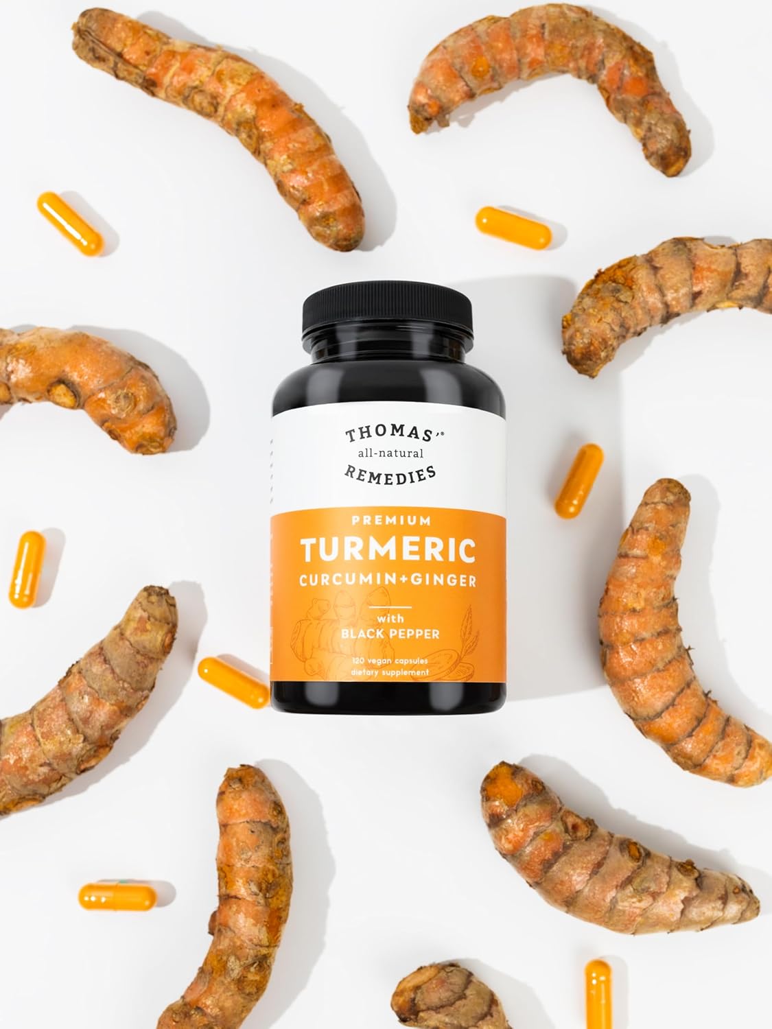 Organic Turmeric Curcumin & Ginger Supplement with Black Pepper - Joint Support - 95% Curcumin - Vegan - 120ct - BoostGo Australia