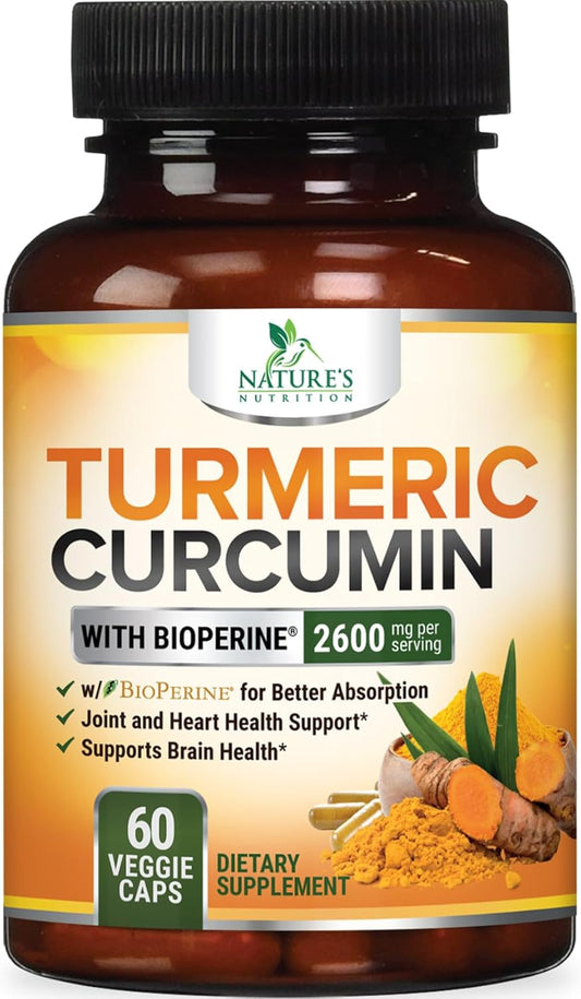 Organic Turmeric Curcumin Supplement with BioPerine for Joint Support - 2600mg Capsules - USA Bottled - Non-GMO Vegan Formula with Black Pepper - BoostGo Australia