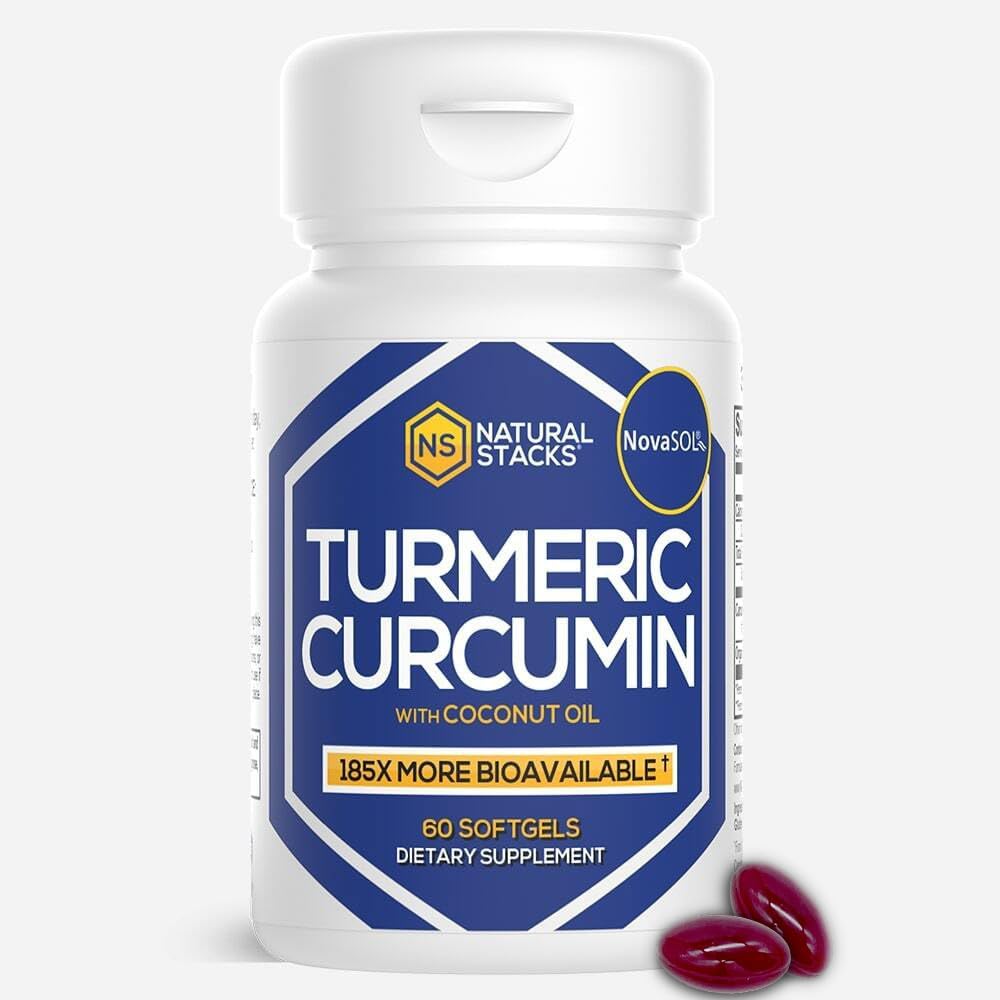 Organic Turmeric Curcumin Supplement with Coconut Oil for Joint, Heart, Brain Health - 60 SoftGels