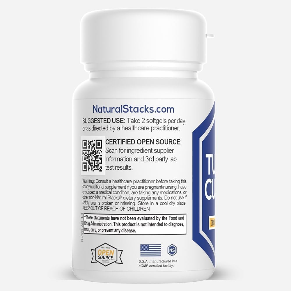 Organic Turmeric Curcumin Supplement with Coconut Oil for Joint, Heart, Brain Health - 60 SoftGels